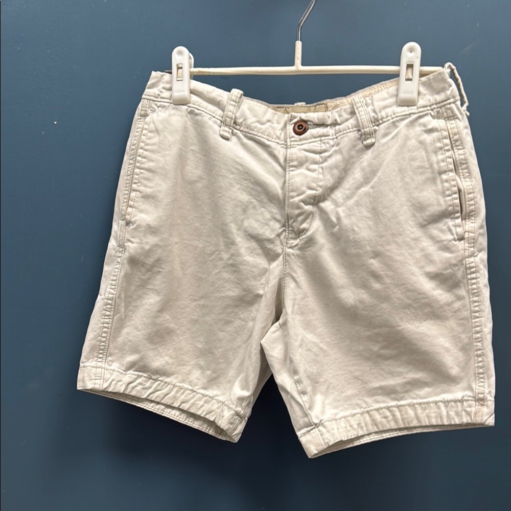Hollister White Flat Front Shorts